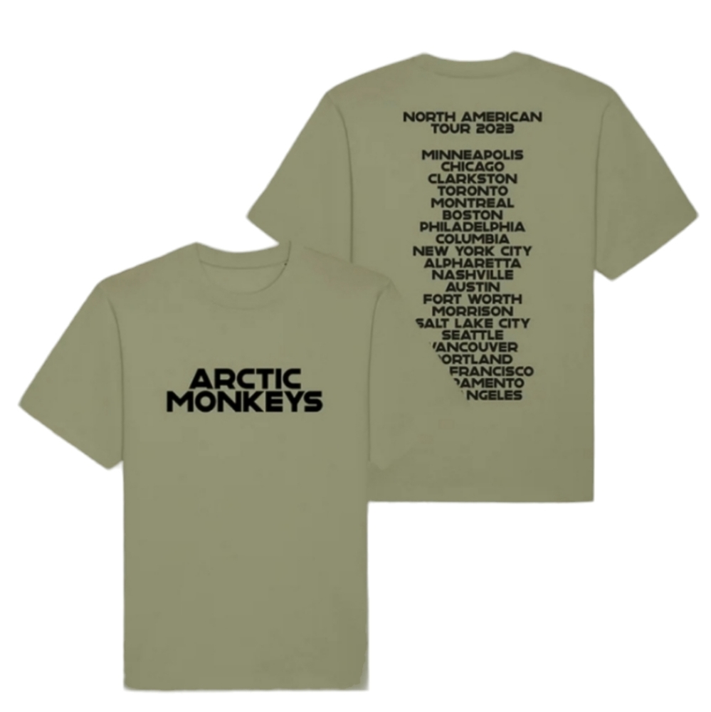 🆕️ Arctic Monkeys Logo 2023 US Tour Tee in Pistachio